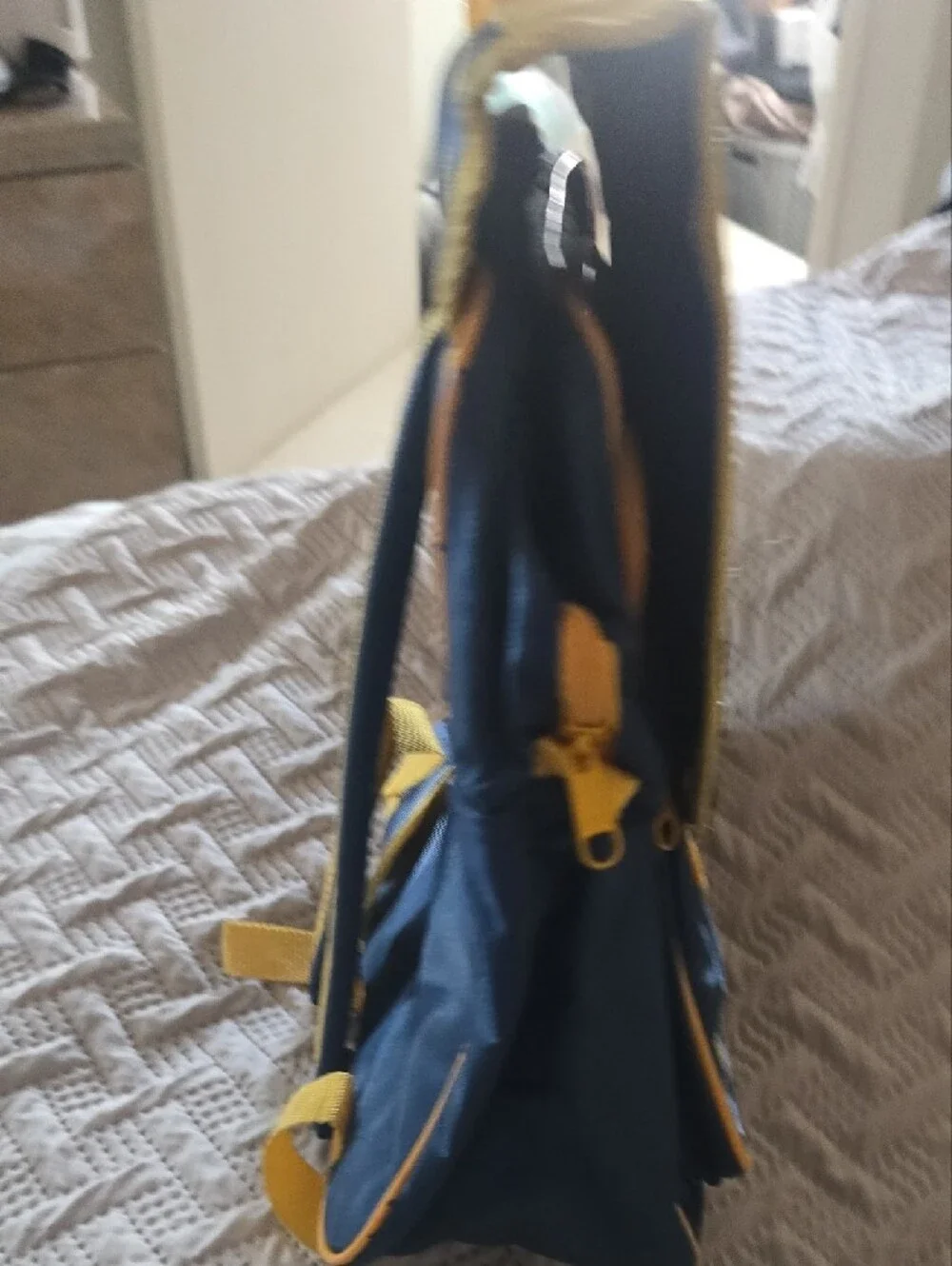 Blue and Yellow Anime Messenger Backpack